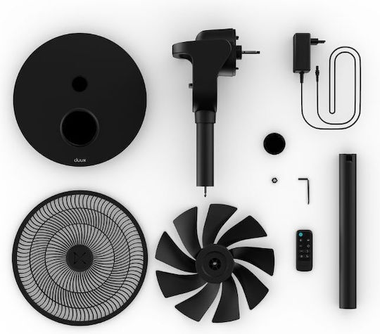 Duux Whisper Flex Pedestal Fan 21W with Remote Control Black