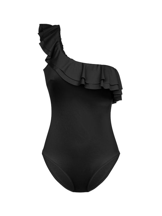 One Piece Swimsuit With One Shoulder Black