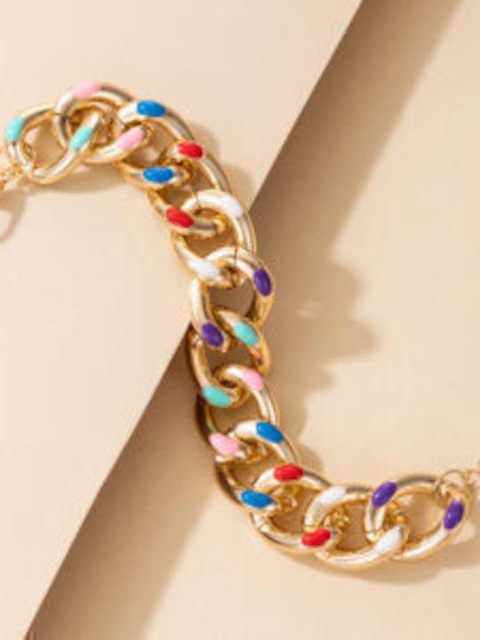 Women's Bracelet Colorful Brass Chain