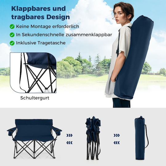 Costway Chair Beach Blue Waterproof 132x66x96cm