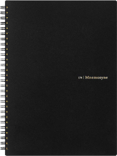 Mnemosyne Μπλοκ Σημειώσεων B5 80 Φύλλων Ριγέ Μαύρο