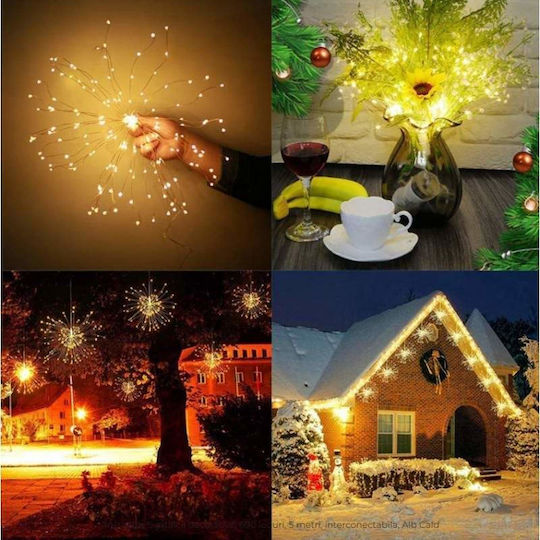 500 Lămpițe LED 5m. Alb cald Solare tip Focuri de artificii 1buc