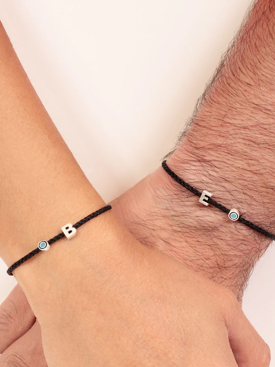 Bratara Snur Argintiu Monogram M Ochi Protector