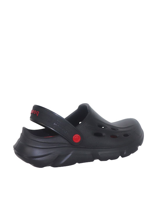 Boaonda Men's Leather Clogs Black