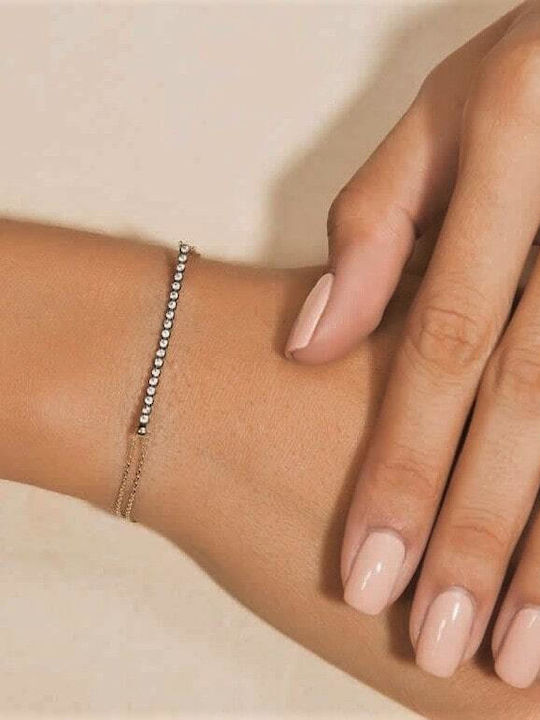 Women's Bracelet Yellow Gold 14K Zircon Br11100090