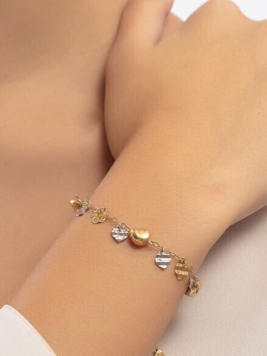 Γυναικείο Κίτρινο Χρυσό Βραχιόλι Κ14 Charms Br11400065