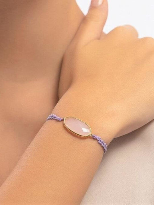 Silver Gold Plated Bracelet 925 Purple Strap Br21100164