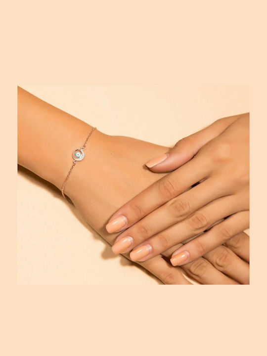 Women's Pink Gold Plated Silver 925 Eye Bracelet Br21300037 Women's Pink Gold Plated Silver 925 Eye Bracelet Br21300037