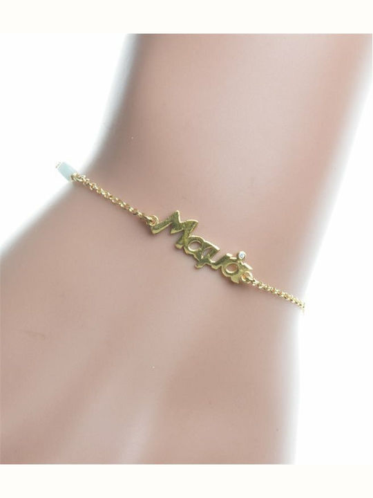Delicate Silver Bracelet with Mom Word and Martaki Delicate Silver Bracelet with Mom Word and Martaki