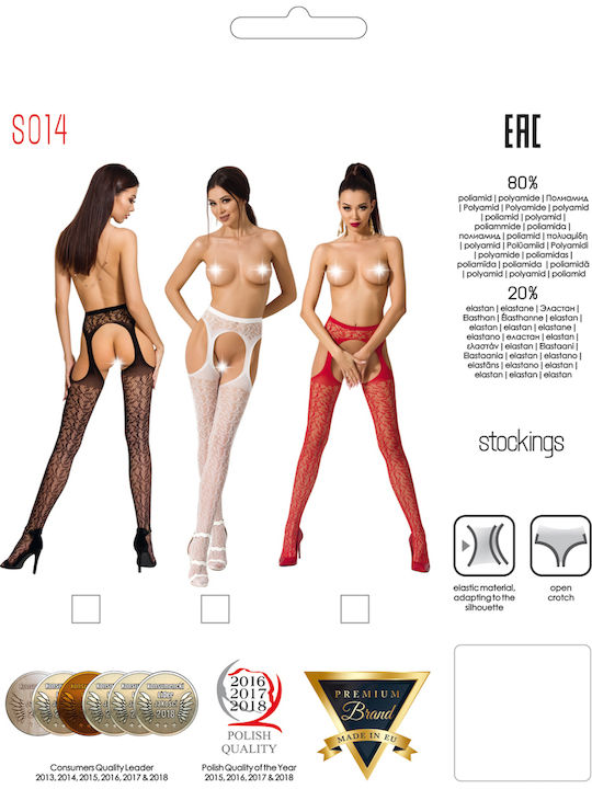 Passion S014 Pantyhose With Open Crotch Sexy Καλσόν Μαύρο