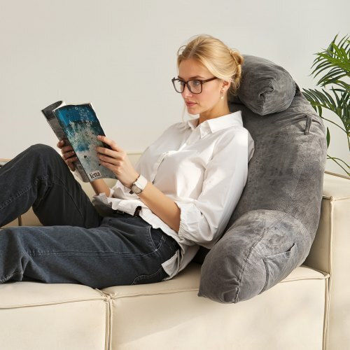 Vevor Velvet Travel Pillow Gray