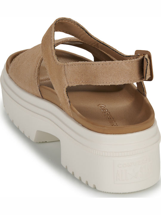Women's Flat Sandals in Brown Color