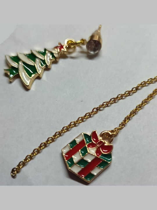Handmade Gold Metal Christmas Tree Earrings