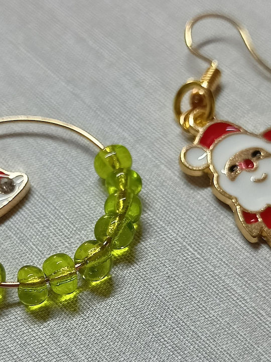 Tatu Moyo Handmade Gold Metal Christmas Santa Hat Earrings 4.5cm
