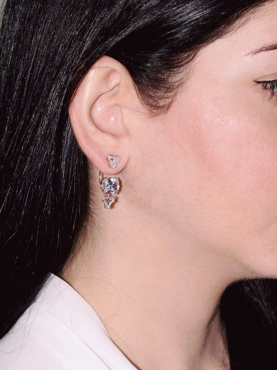 Cercei Ear Jackets din Argint 925 Roz