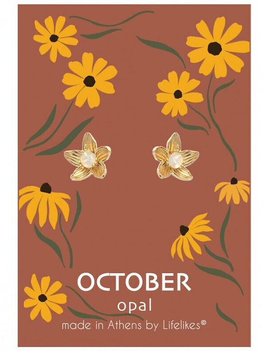 Lifelikes Σκουλαρίκια Birthstone October Καρφωτά
