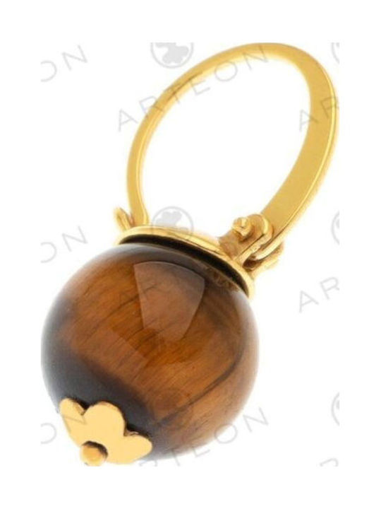 Women's Earrings Tiger Eye Stone Silver 925 Gold Plated 51200 Arteon