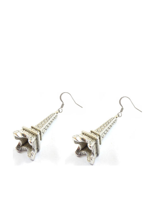 Handmade Steel Silver Eiffel Tower Earrings Paris 2.5cm Tatu Moyo