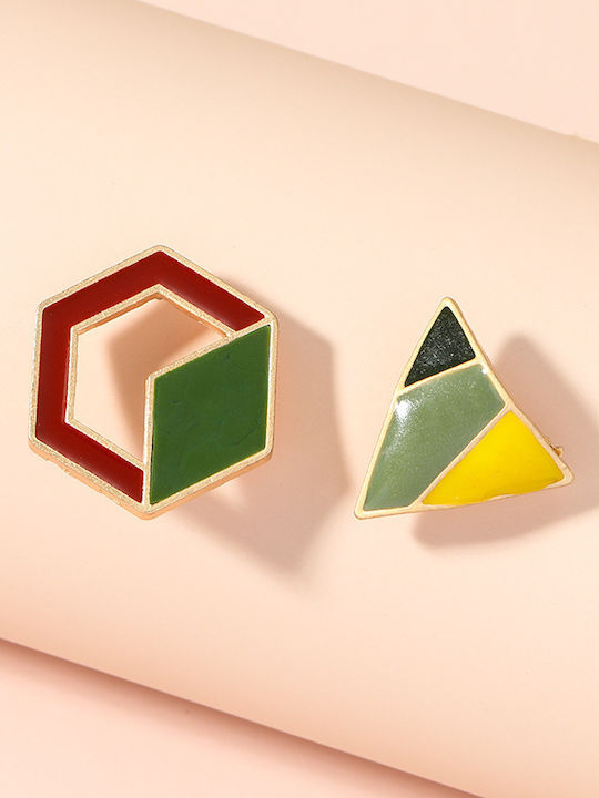 Enamel Oil Drop Σκουλαρίκια Πολύχρωμα Κράμα Ορειχάλκου