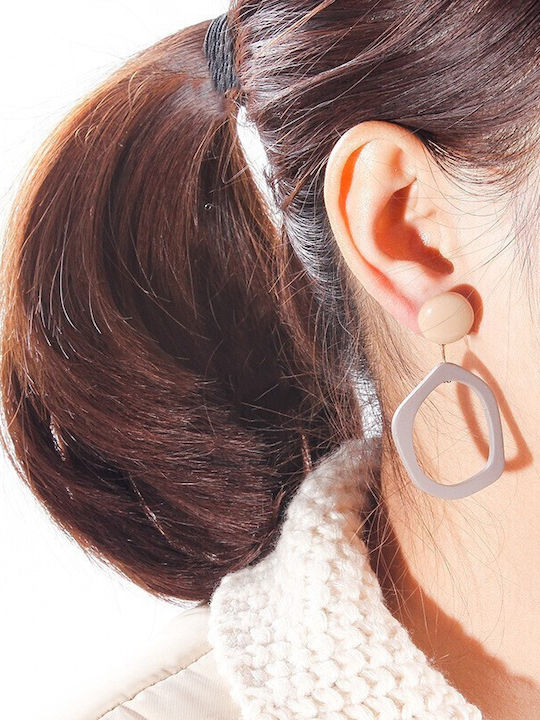 Synthetic Resin Earrings Brown Made of Synthetic Resin Weight 10 Gr