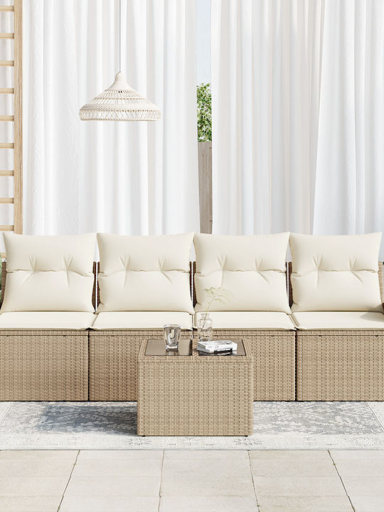 Zweisitziges Sofa Außenbereich Rattan mit Kissen 55x55x37cm