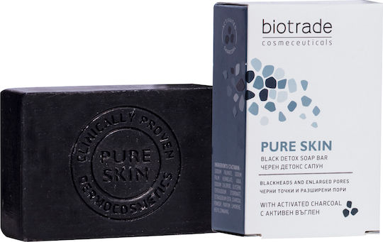 Biotrade Pure Skin Black Detox Сапун Почистване Лице за Акнеична Кожа 100гр