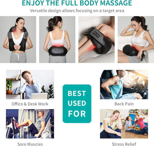Pillow Massage for the Neck & the Back with Vibration and Heating Function Black