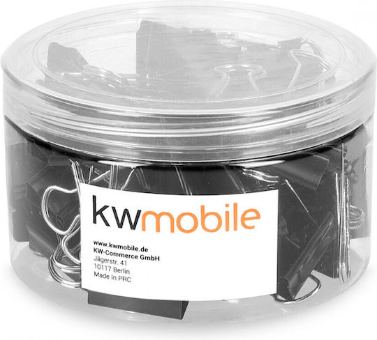 Set 50 Document Clips 25 Mm Kwmobile Black Metal 49442.03