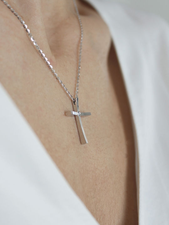 Weißgoldenes 18K Kreuz mit Diamanten Brillant 0.02ct Weißgoldenes 18K Kreuz mit Diamanten Brillant 0.02ct
