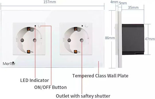 Power Socket Wi-Fi White 1pcs