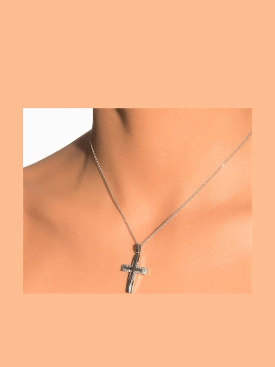 White Gold Women's Cross K14 Zircon St11200123
