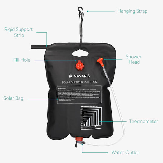 Navaris Duș Solar Pentru Camping 2 Bucăți