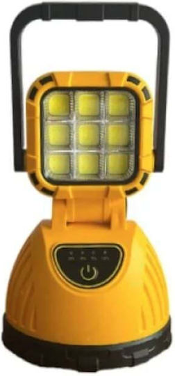 Solar Work Lamp Handle Flashlight Type Solar Panel Sturdy Versatile 20w Power Shock Resistant Black Yellow
