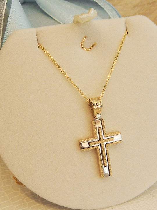 Val Oro Male Cross Solid Gold White Gold 14K Chain Vlc-al-118