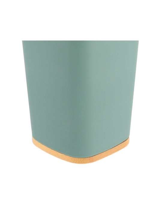 Countertop Bamboo Cup Holder Green Mint with Bamboo Base