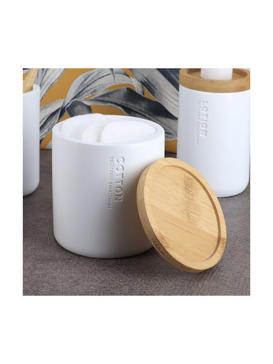 Atmosphera Cotton Holder made of Resin White