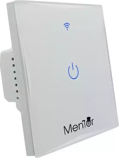 Comutator De Perete Electric Încastrat Tactil Wi-Fi Sens Unic Cu Ramă Comutatoare De Perete Electrice Alb