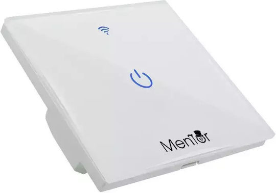 Comutator De Perete Electric Încastrat Tactil Wi-Fi Sens Unic Cu Ramă Comutatoare De Perete Electrice Alb