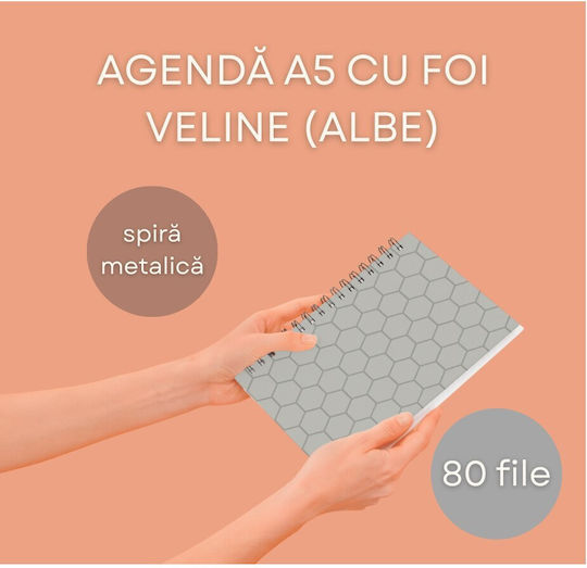 Notizbuch Spirale 80 Blätter A5 mit leeren Seiten Weiß