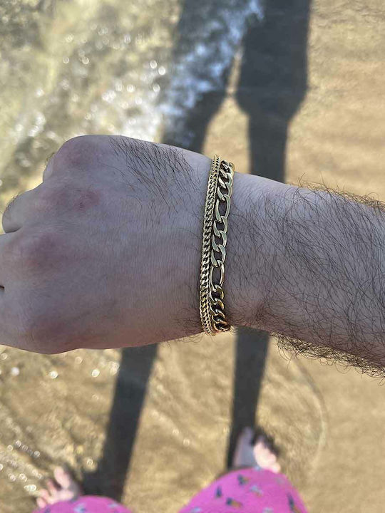 Figaro Gold Bracelet 5mm Stainless Steel 316L 19-20 Cm Bracelet