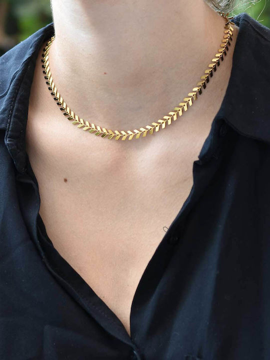 Arrow Chain Gold 6mm Αλυσίδα Λαιμού Ανοξείδωτο Ατσάλι 316l 45 Cm