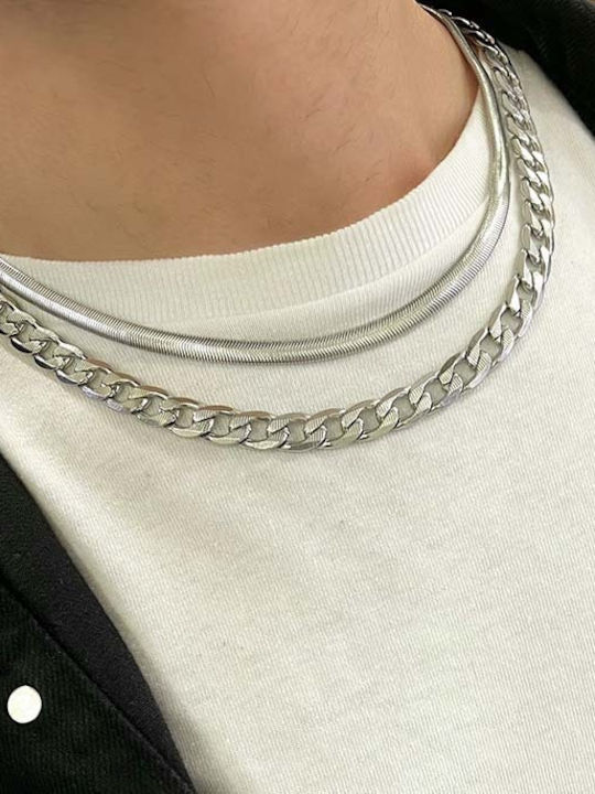Dennis Snake Chain Silver Ανοξείδωτο Ατσάλι 6μμ 55 Cm
