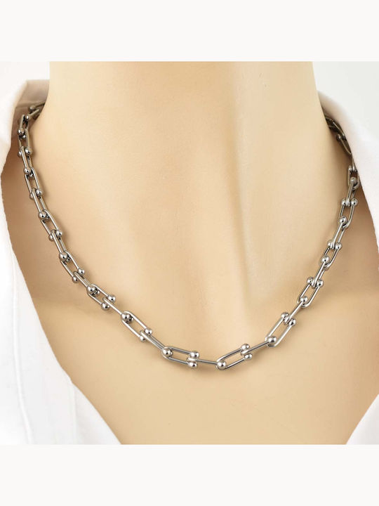 Ruin Chain Silver 6mm Αλυσίδα Λαιμού Ανοξείδωτο Ατσάλι 316l 40 Cm