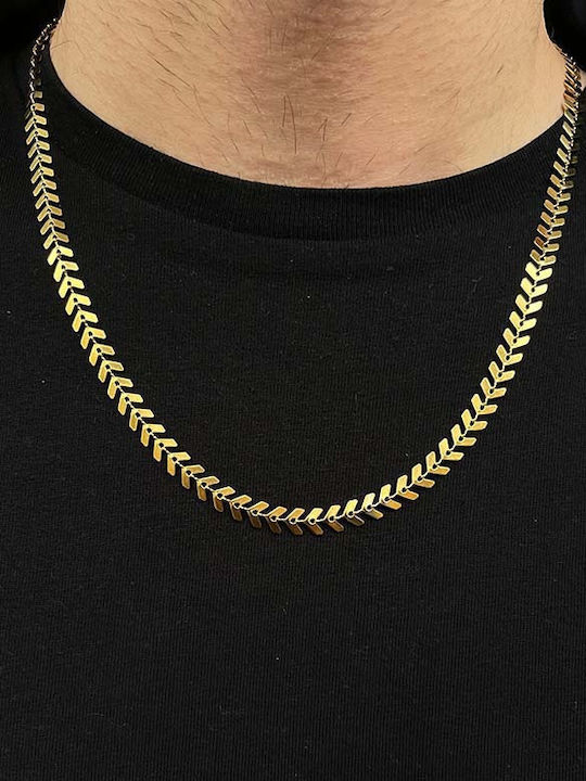 Arrow Chain Gold 6mm Chain Neck Stainless Steel 316L 60 Cm