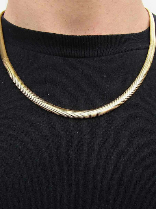 Dennis Snake Chain Gold 6mm Ανοξείδωτο Ατσάλι 50 Cm