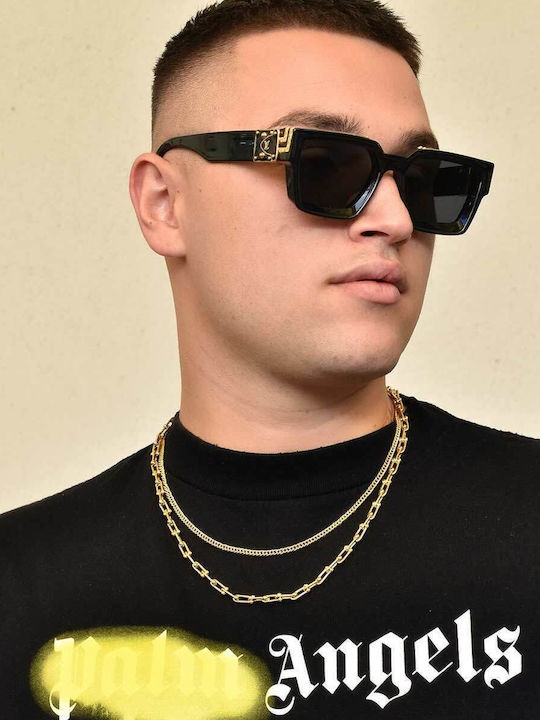 Micron Cubana Chain Gold 4mm Αλυσίδα Λαιμού Ανοξείδωτο Ατσάλι 316l 55 Cm
