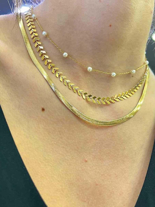 Arrow Chain Gold 6mm Neck Chain Stainless Steel 316L 50 cm