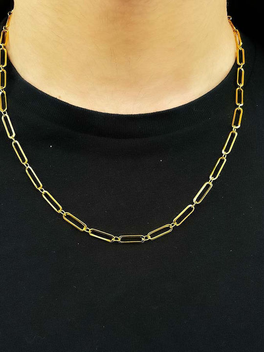 Raquel Chain Gold 4mm Αλυσίδα Λαιμού Ανοξείδωτο Ατσάλι 316l 50 Cm