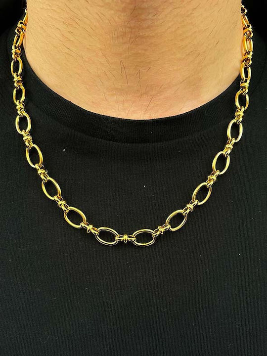 Circle Chain Златна 10мм Вериги Врат Неръждаема Стомана 316l 40 См