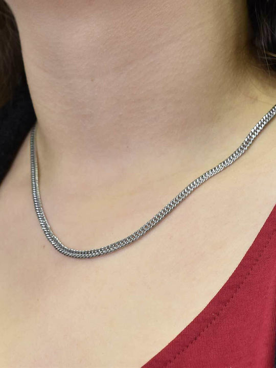 Modestia Chain Silver 6mm Neck Chain Stainless Steel 316L 45 cm